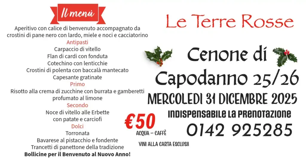 Scopri di più sull'articolo Cenone di Capodanno 25/26