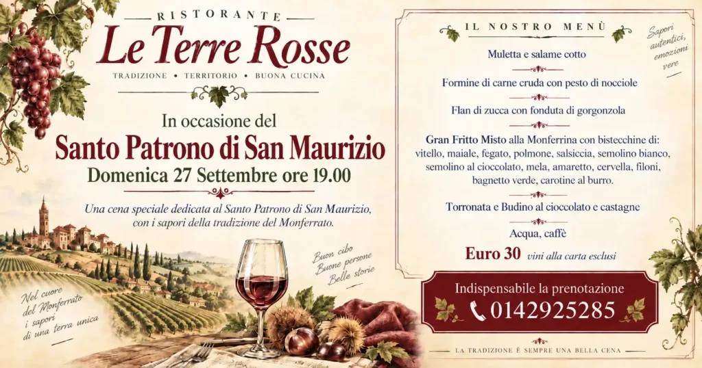 Scopri di più sull'articolo Cena di San Maurizio Settembre 2026